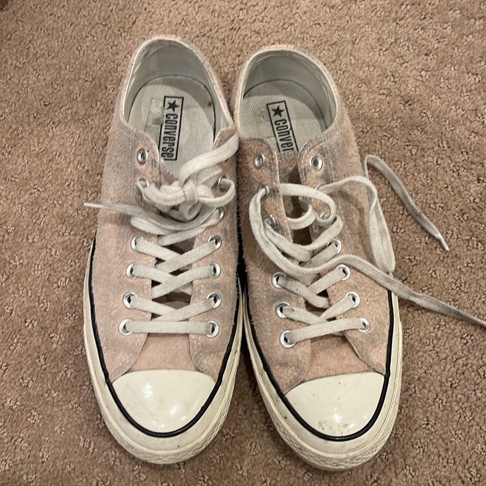 Pink Suede converse shoes